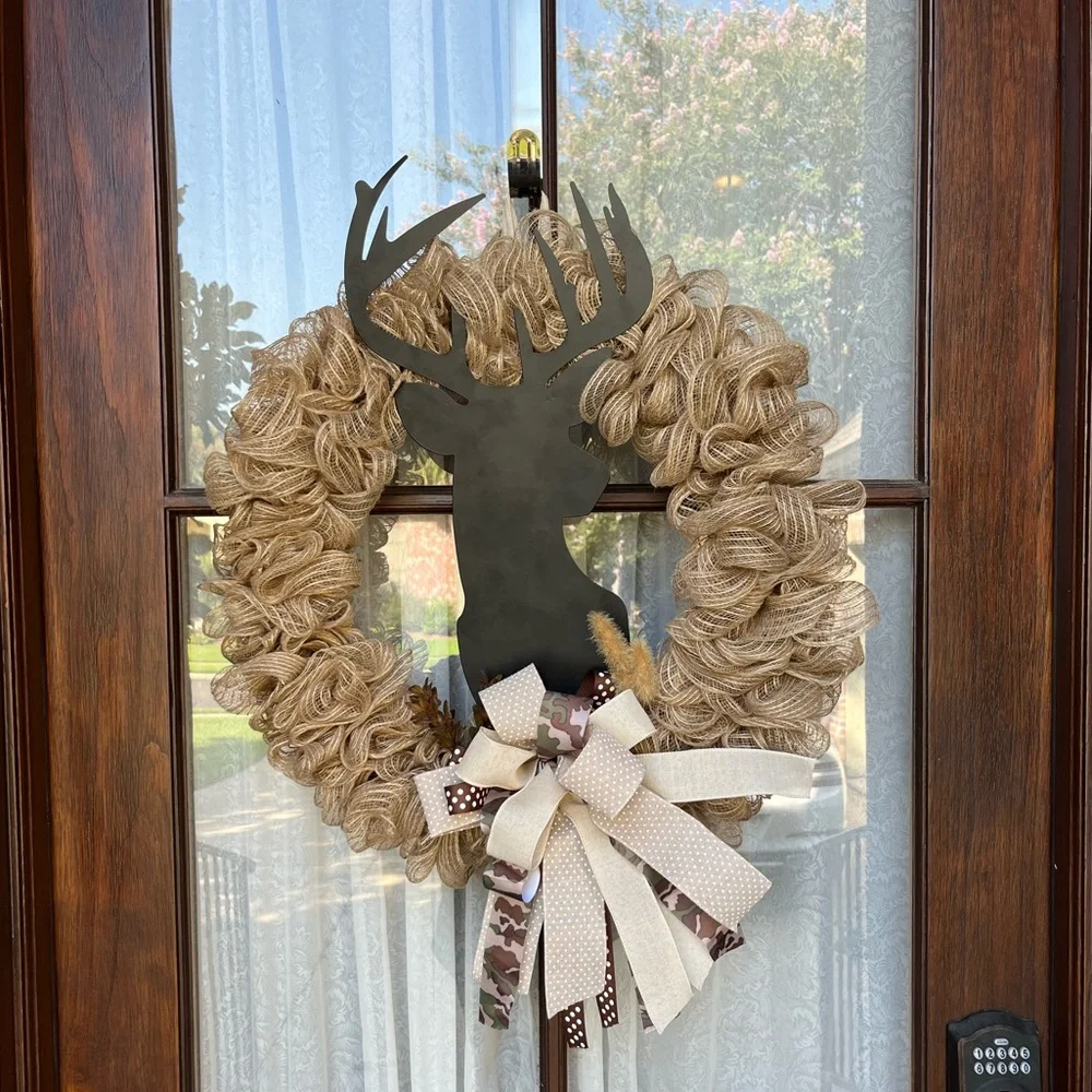 NWOT Rustic Deer Wreath